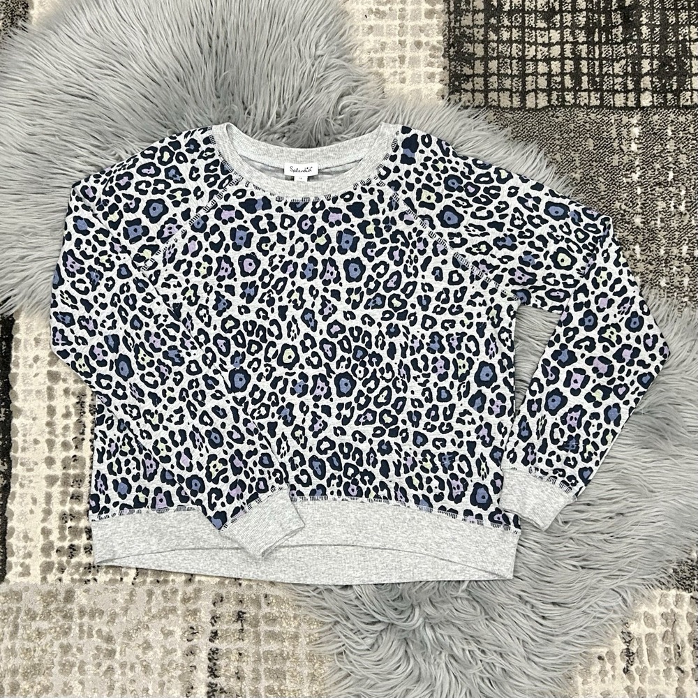 Splendid Girls Multicolored Sweet Leopard Sweatshirt Size 14Y‎ (MSRP $48)